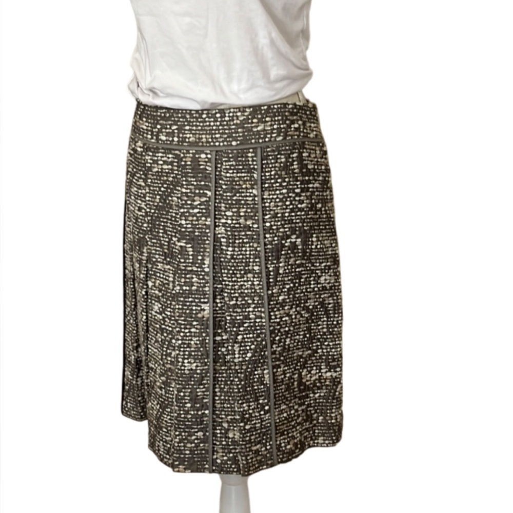 AKRIS PUNTO BERGDORF GOODMAN TAUPE COTTON BLEND TWEED SKIRT- Size 6